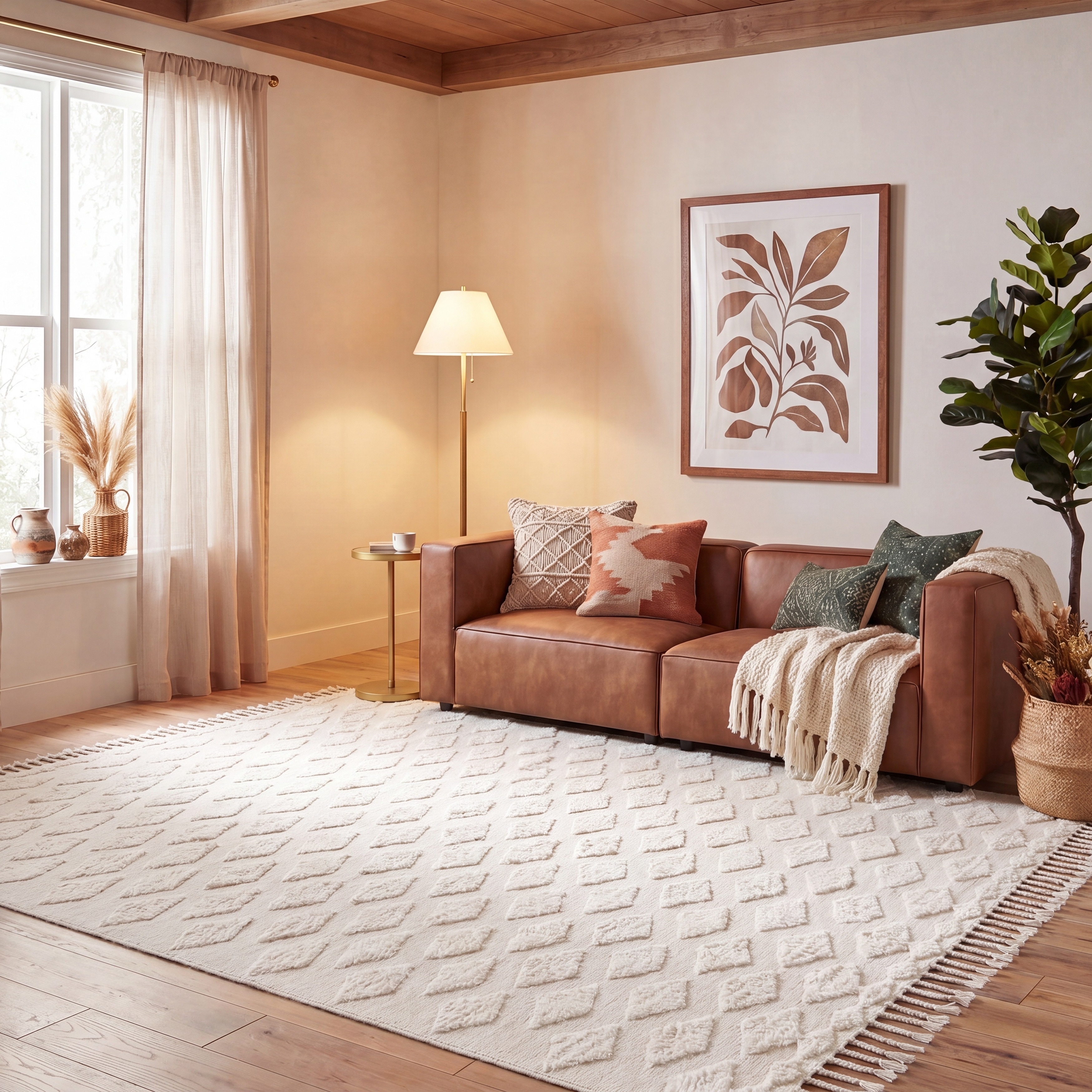 SAFAVIEH Handmade Casablanca Shag Rouba Tribal Wool Rug
