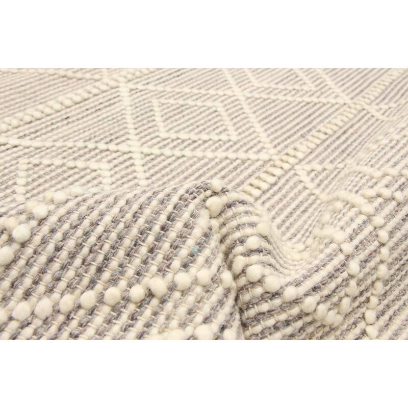 ECARPETGALLERY Braid weave Sienna Cream Wool Rug - 5'0 x 8'3