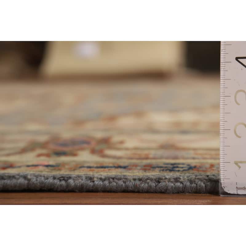 Geometric Heriz Serapi Indian Rug Hand-Knotted Wool Carpet - 7'11"x 9'10"
