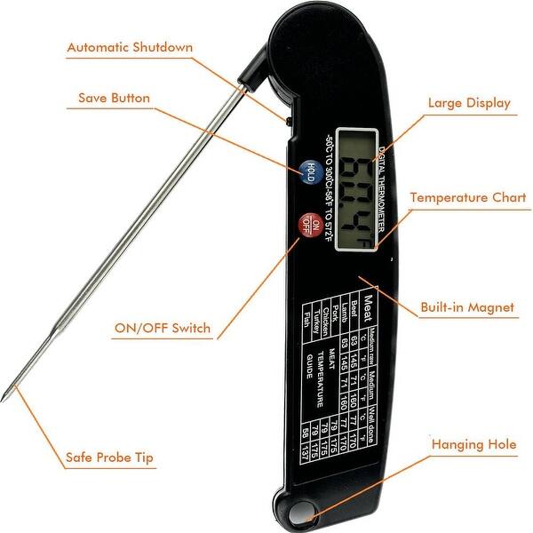 Instant Read Digital Kitchen BBQ Grill Meat Thermometer Bed Bath