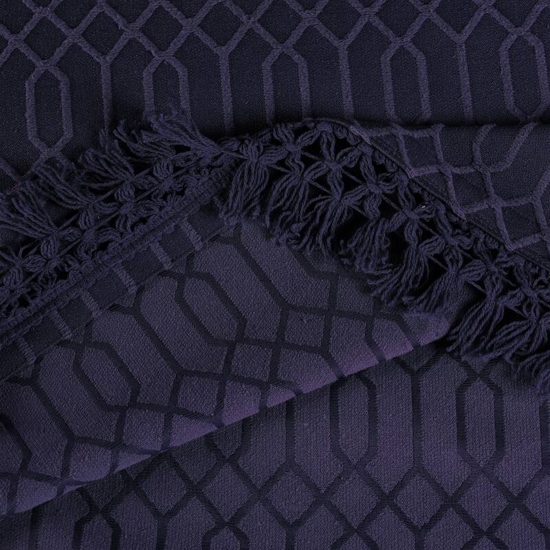 Superior Remi Jacquard Geometric Fringe Cotton Blend Bedspread Set