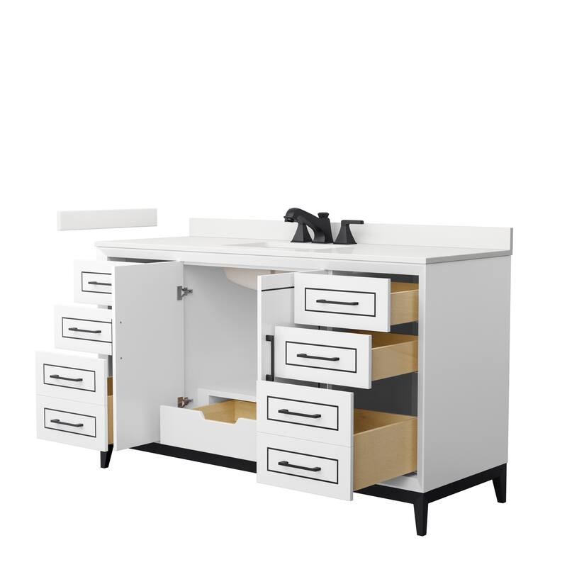 Marlena 60-inch Single Vanity, Quartz Top