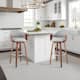 Daxton Mid-Century Swivel Bar Stool, Upholstered Counter Height Chair with Bentwood Legs