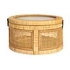 preview thumbnail 6 of 8, Rattan and Bamboo Nestable Storage with Glass Lids, Set of 2