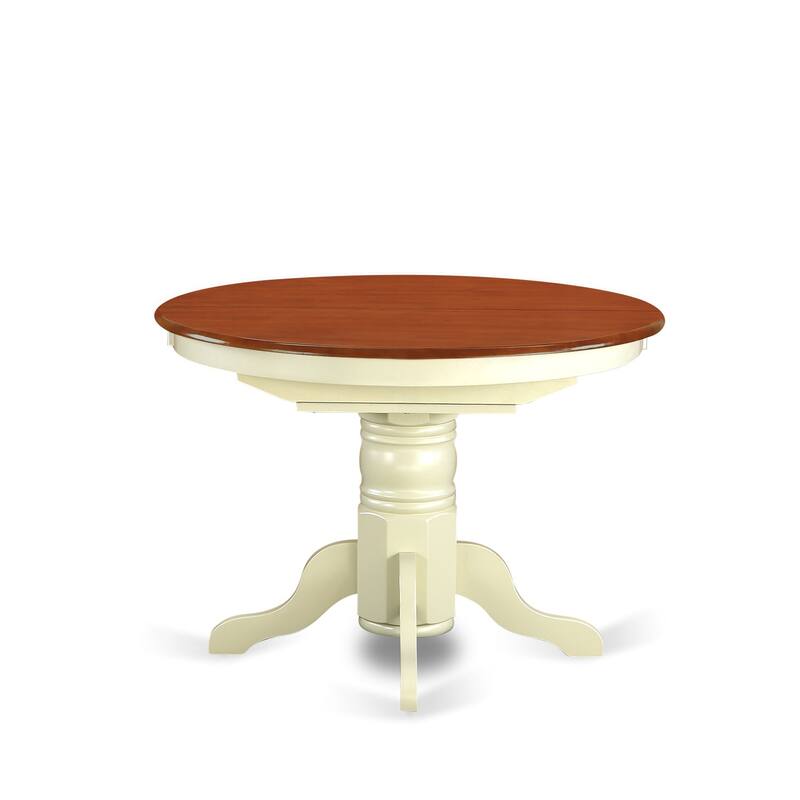 HomeStock 5-Piece Buttermilk and Cherry Finish Solid Wood Top Dining table with 4 Chairs with Lattice Back