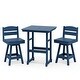 preview thumbnail 43 of 48, 3-Piece HDPE Counter Height Bar Set with 2 24.8'' Height Swivel Bar Stools and 29.92'' W Square Bar Table,Pub table sets of 3