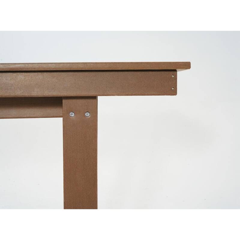 67" HDPE Outdoor Dining & Meeting Table, Weather-Resistant, Seats 6, Space-Saving Chair Slide-In