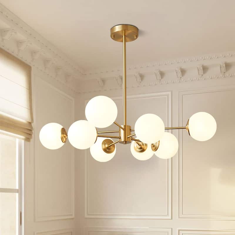 Mid-century Modern 12-light Glass Bubble Sputnik Chandelier
