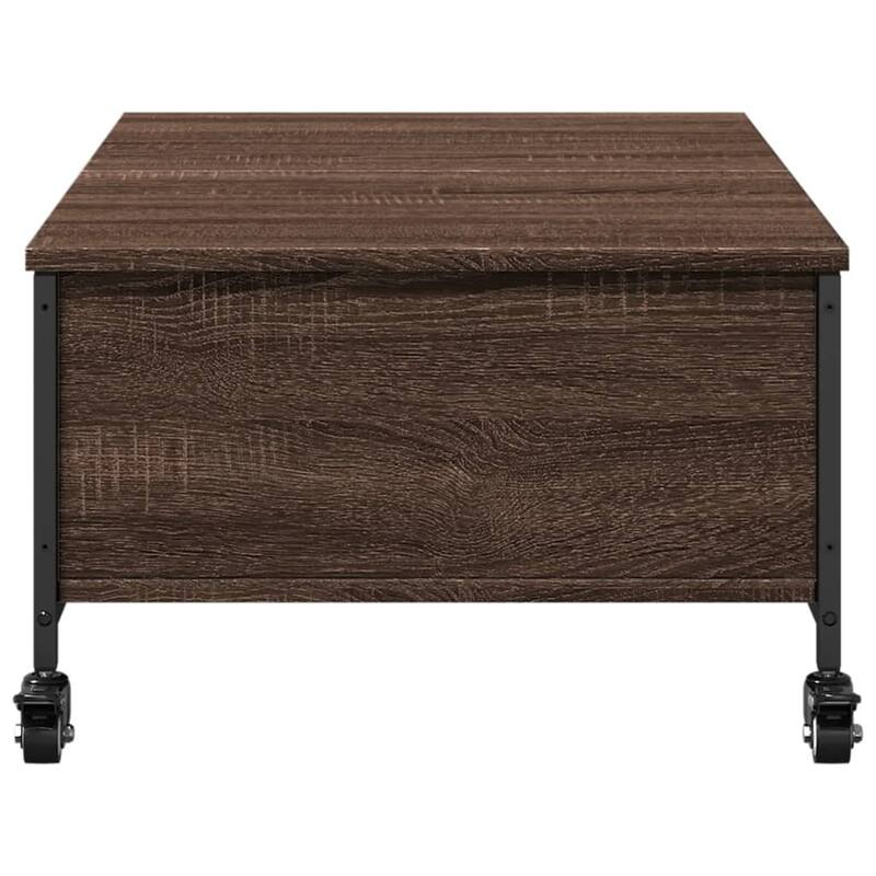 vidaXL Coffee Table Brown Oak Engineered Wood Small Modern - 21.7 x 35.8 x 13.4 in