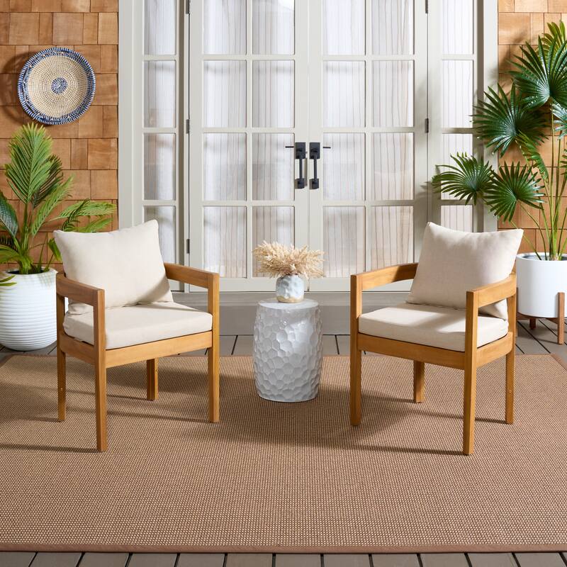 SAFAVIEH Outdoor Living Kento Dining Chair (Set of 2) - 27"W x 24"D x 26"H