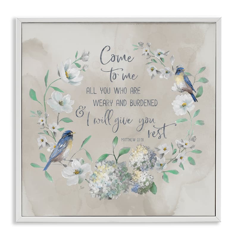 Stupell Comforting Proverb & Wreath Framed Giclee Art Design By Nan - 24 x 24 - White