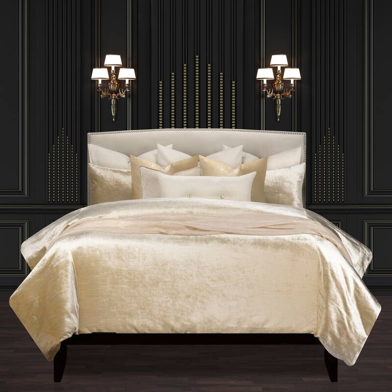 Golden Hours Luxury Gold Velvet Supreme Duvet Cover and Insert Set