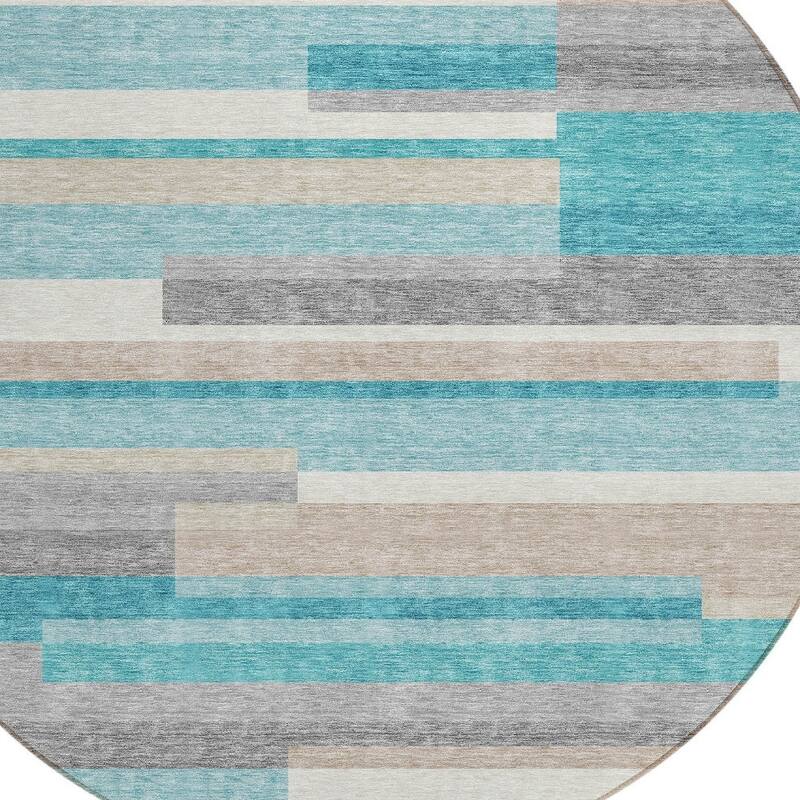 HomeRoots Striped Transitional Rectangle Outdoor Rug