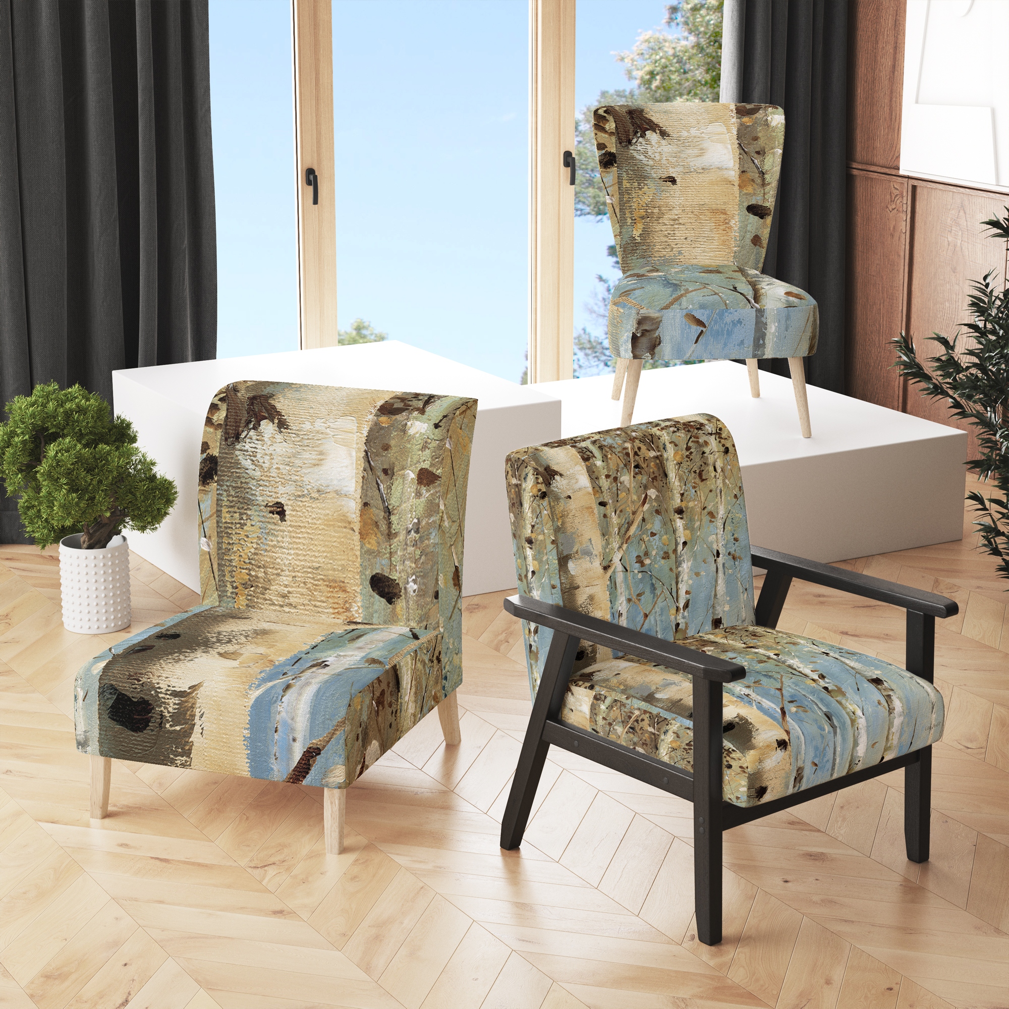 White farmhouse accent chair deals