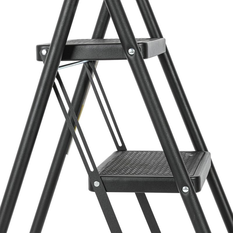 330 lb Capacity 3-Step Iron Folding Step Stool Ladder