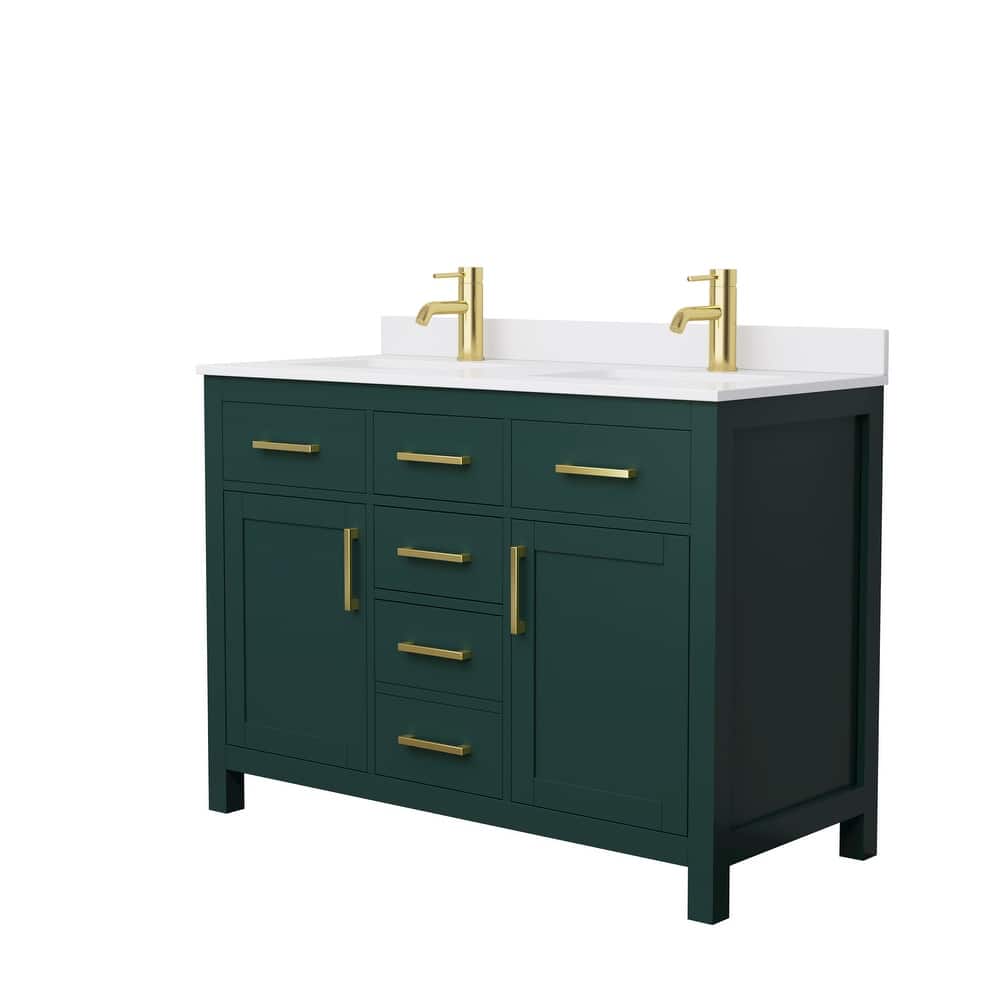 Beckett 48 Inch Double Vanity, Cultured Marble Top