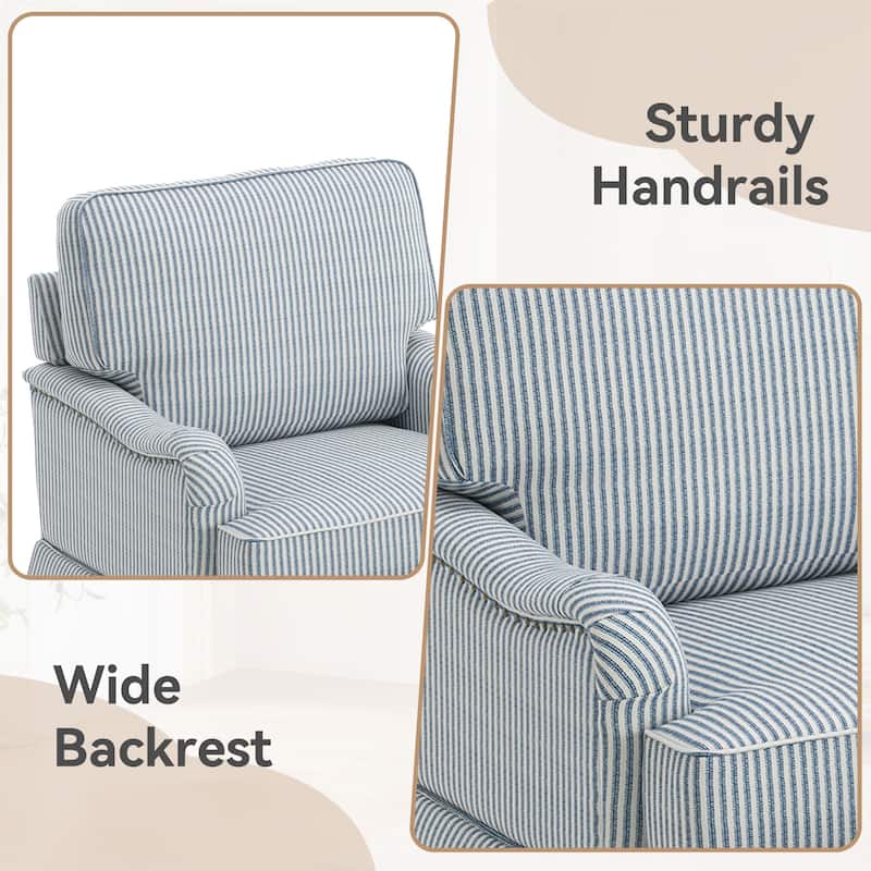 Set of 2 Chenille Swivel Accent Chair with Nailhead Trim Skirt