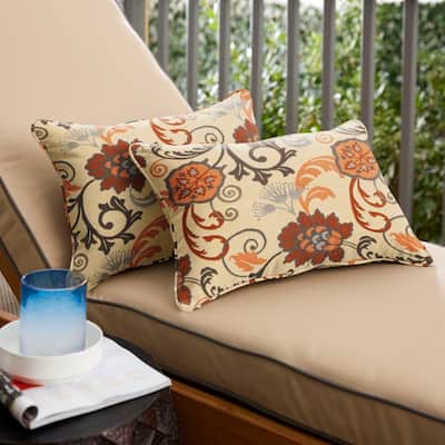 Sorra Home Sunbrella Elegance Marble Corded Indoor/ Outdoor Pillows (Set of 2)