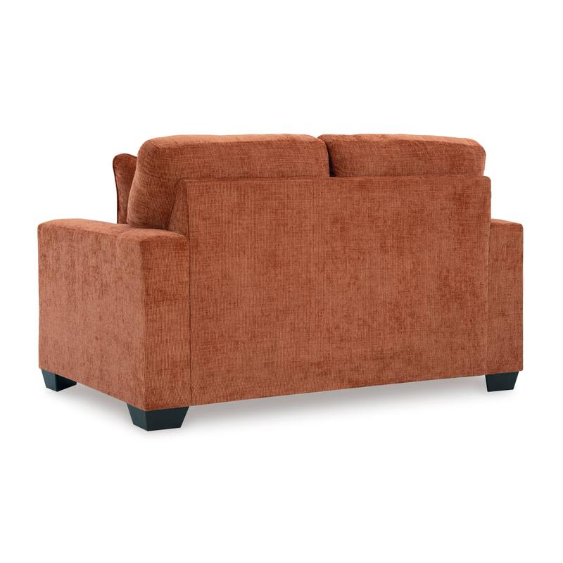 Roundhill Furniture Amoria Contemporary Plush Loveseat with Accent Pillows, Rust Terra Chenille Upholstery - N/A