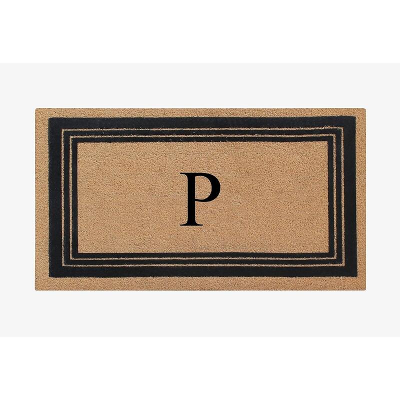 A1HC Natural Coir Monogrammed Entrance Door Mats Flock Doormat 24"X39" - P