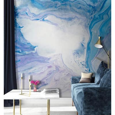 GK Wall Design Wave White Turquoise Splash Abstract Art Scandinavian Removable Wallpaper