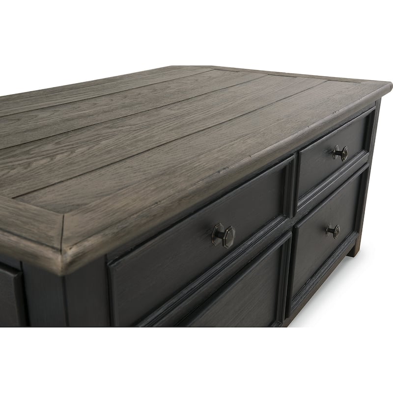 Signature Design by Ashley Tyler Creek Grayish Brown/Black Coffee Table with 2 End Tables - 46" W x 26" D x 20" H
