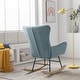 preview thumbnail 11 of 39, Velvet Armchair Wingback Comfy Rocker Chair with Thick Padded Seat for Nursery