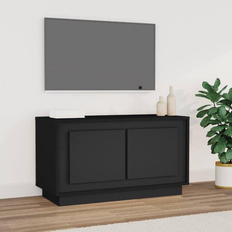 vidaXL TV Cabinet Black Engineered wood Standard TV Cabinet - 13.8 x 31.5 x 17.7 in