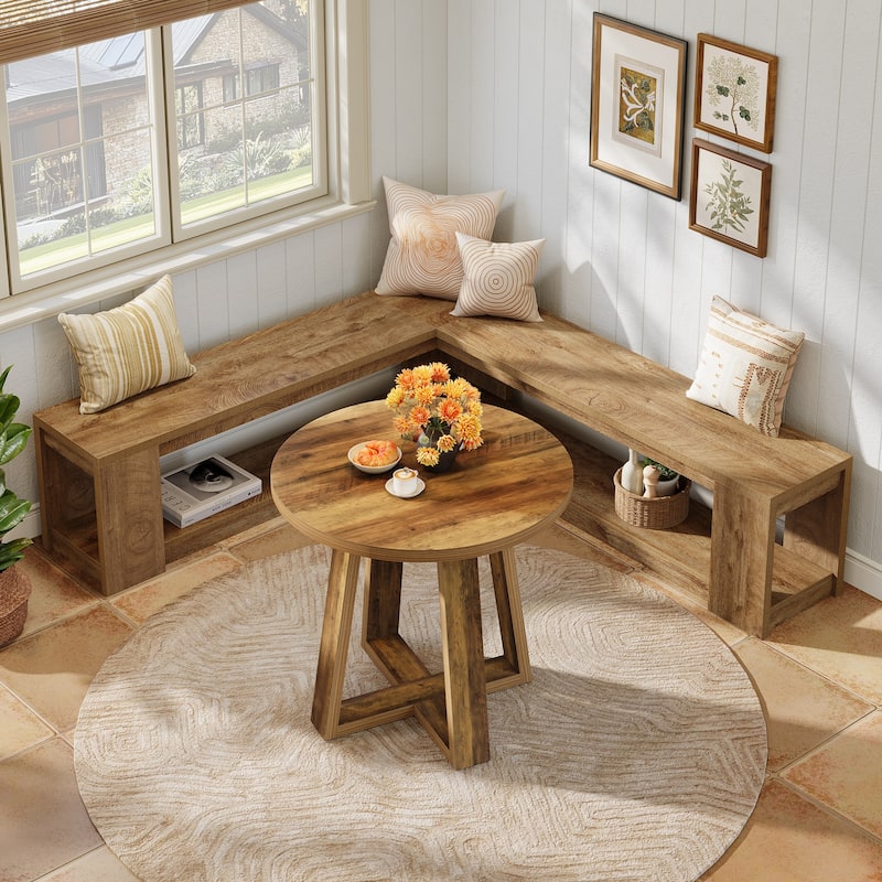 L Shaped Breakfast Nook Bench for Entryway