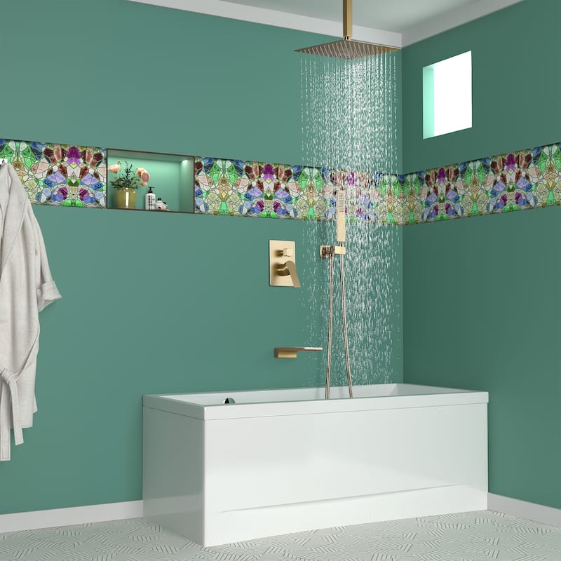 Ceiling Mount Shower Faucet and Tub Faucet with 10 inch Fixed Shower Head