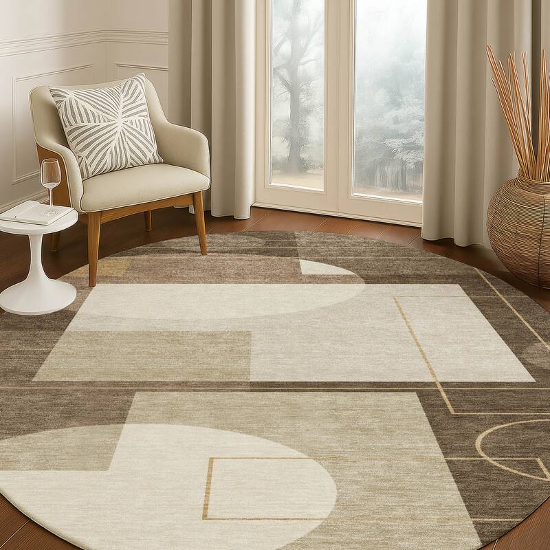 Machine Washable Indoor/ Outdoor Modern Filly Chantille Rug