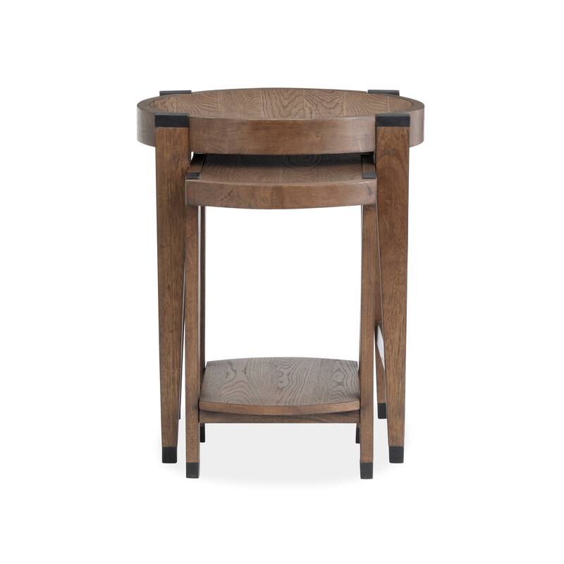 Magnussen Home Kaysen Wallaby and Matte Black Nesting End Table - 22''W x 22''D x 26''H