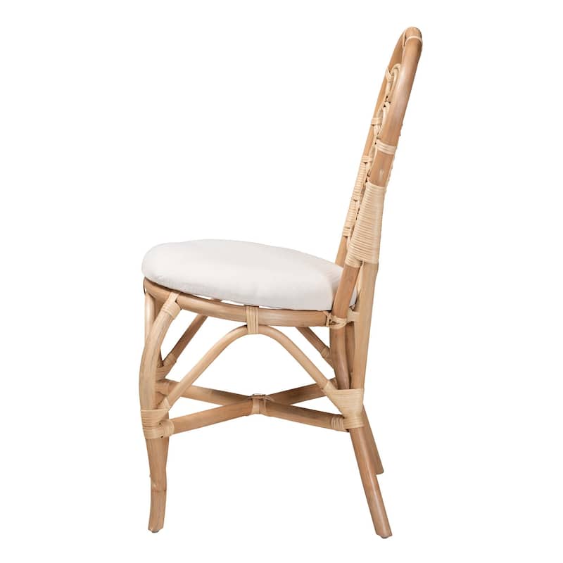 Jerica Modern Bohemian Natural Brown Rattan Dining Chair