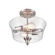 preview thumbnail 6 of 7, Millennium Lighting Caily 2 Light Semi-Flush Mount Ceiling Fixture in Multiple Finishes with Seeded Glass Shade Brushed Nickel