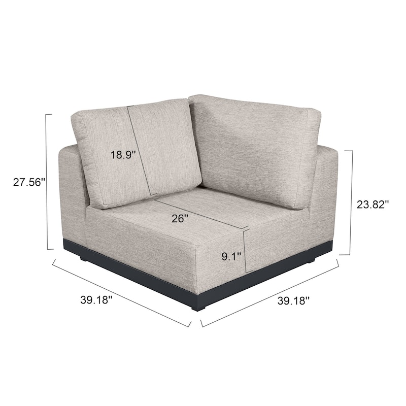 Oslo Aluminum Outdoor Upholstered Corner Seat
