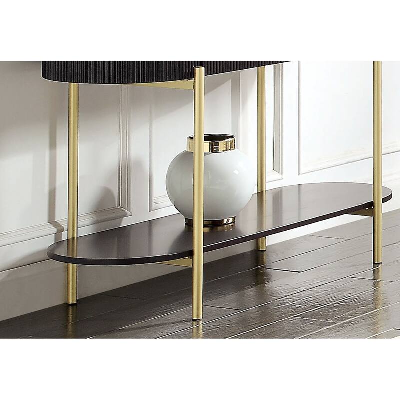 Glam Contemporary Light Teal 1pc Sofa Table White Faux Marble Top Living Room Side Table Open Bottom Shelve