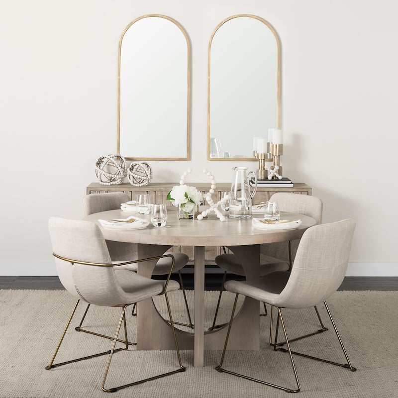 Giovanna Gold Metal Frame Ogee Arch Rectangular Wall Mirror (49" x 24")