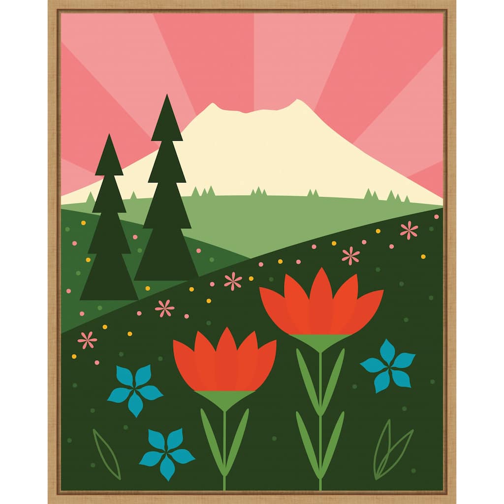 Mt St Helens by Amber Leaders Designs Framed Canvas Wall Art Print