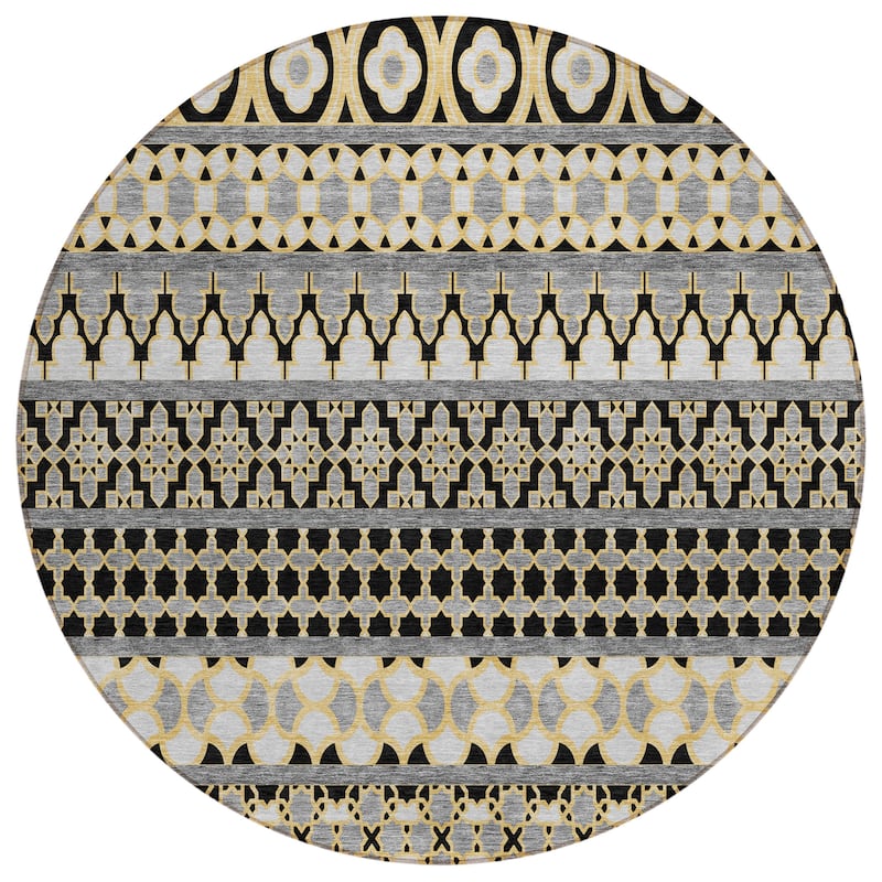 Machine Washable Indoor/ Outdoor Chantille Boho Stripe Rug