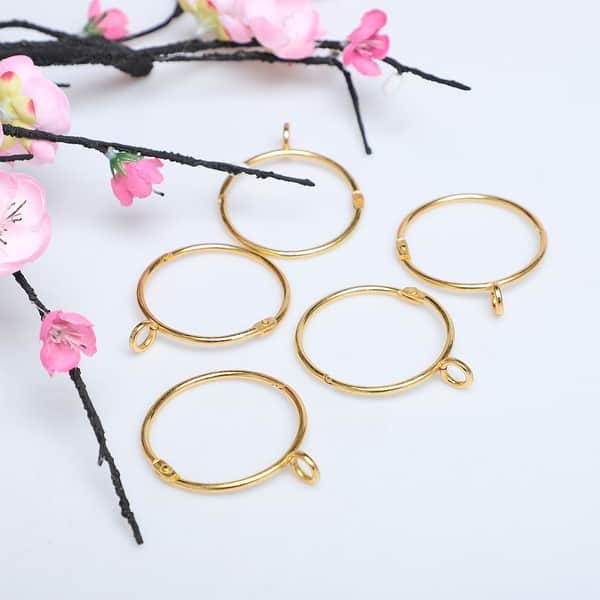 Rose Gold Decorative Wood Curtain Rings - RG-080-SD