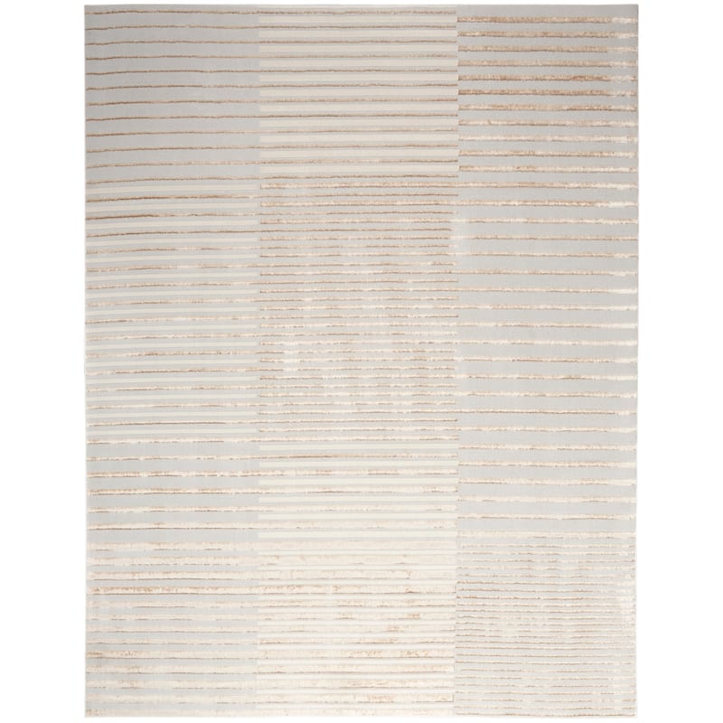 Nourison Brushstrokes Indoor only Striped Area Rug - 9' x 12' - Beige - Rectangle