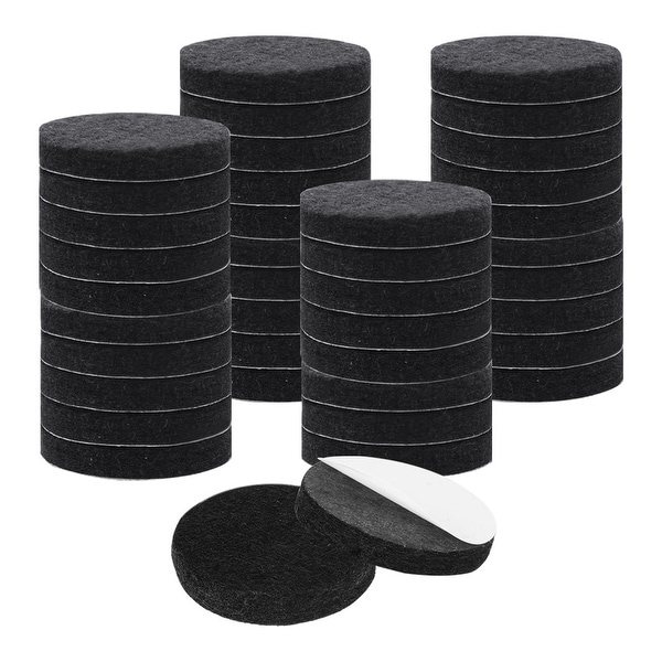 40pcs Furniture Felt Pads Round 1 1/2" Self-stick Non-slip Anti-scratch Pads for Sofa Chair Feet Floor Protector Black