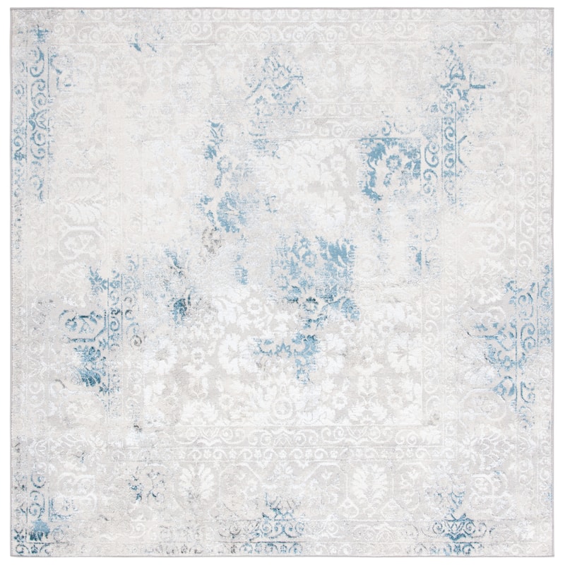 SAFAVIEH Orchard Lera Vintage Distressed Rug - 6'7" Square - Grey/Blue
