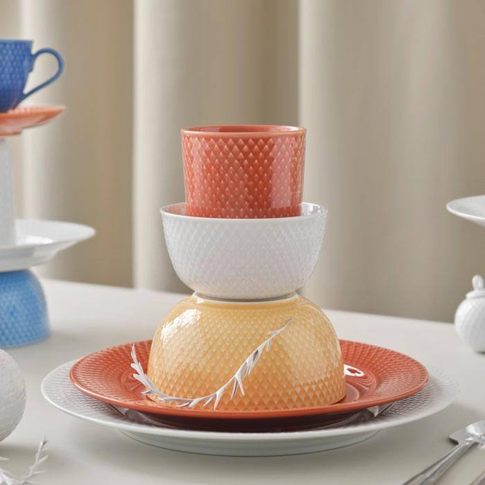 Lyngby Porcelæn Rhombe Bowl, White - Ø: 5.1"