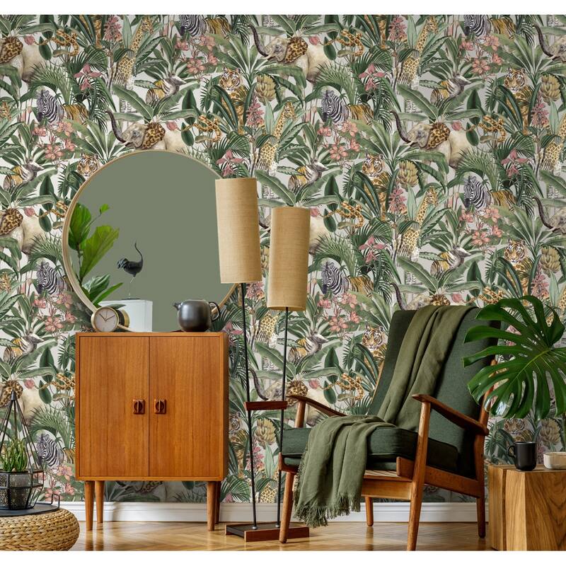 Safari Fusion Non-Pasted Wallpaper – 396in. x 21in. – Covers 56 square feet
