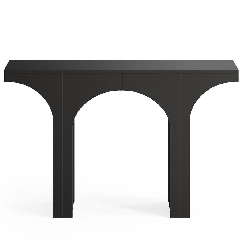 47" Modern Black Console Table for Entryway with Arched Base