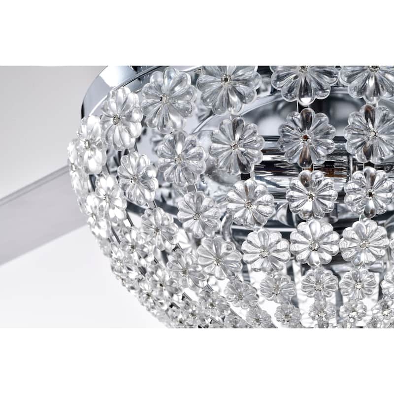 Itzel 52 Inch Modern Chrome Finish Crystal Ceiling Fan with Remote - N/A