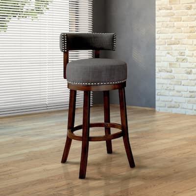 Fendeson Transitional Nailhead Swivel Barstool (Set of 2) by Furniture of America