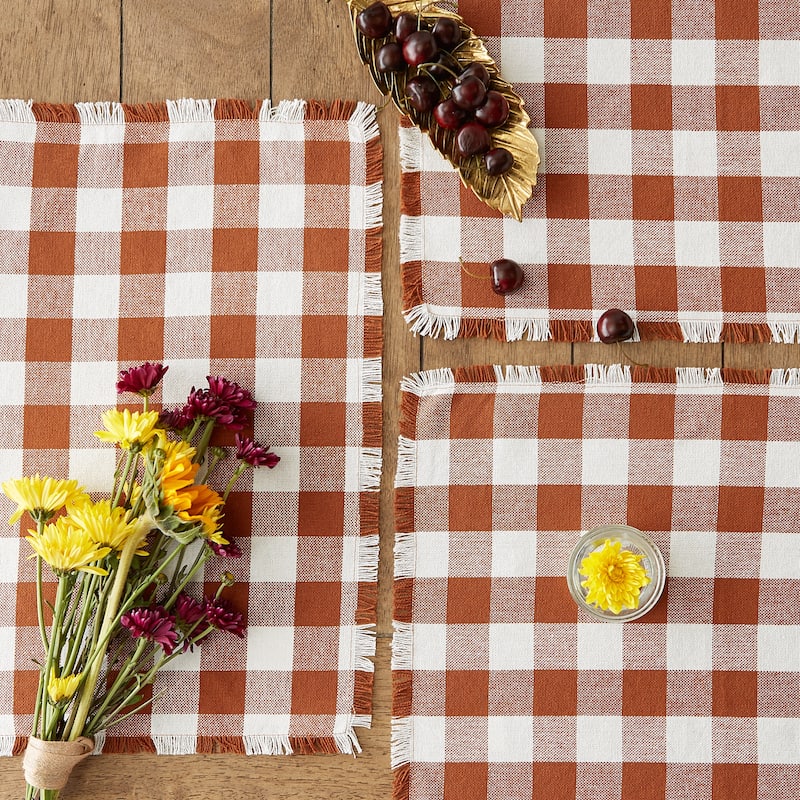 Heavyweight Check Fringed Placemat