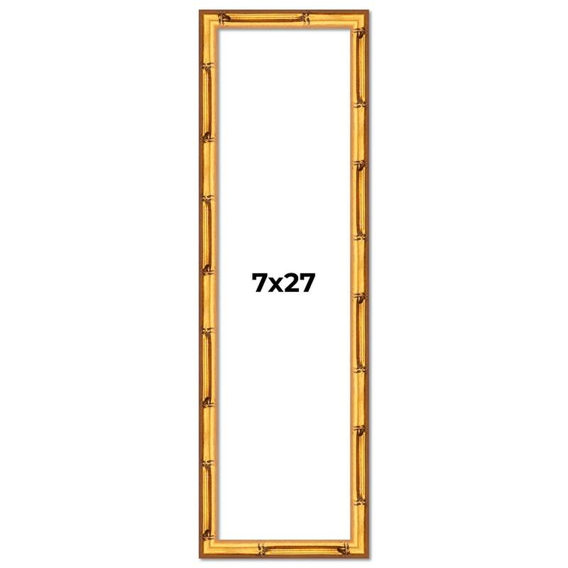 7x27 Frame Gold Bamboo Picture Frame Modern Photo Frame Includes UV Acrylic Shatter Guard Front Acid Free Foam Backing Board